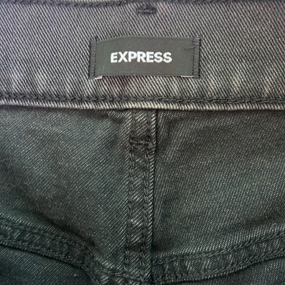 Express Straight Leg High Rise Black Jeans - Picture 7 of 8